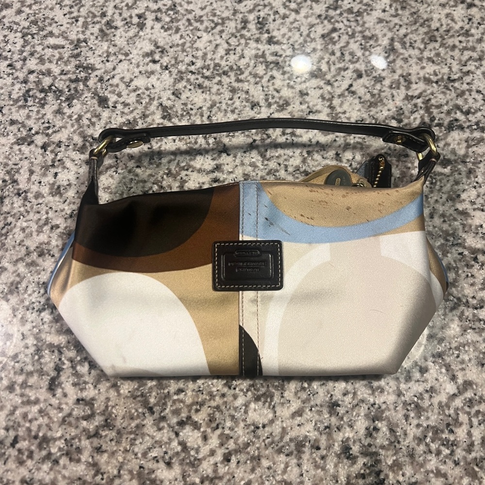 Coach Brown and Blue Shoulder Bag
